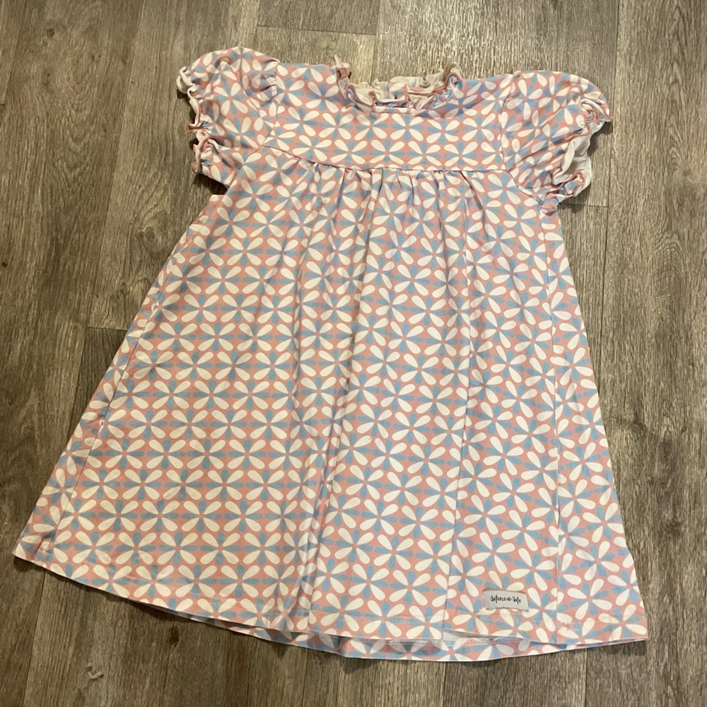 Merce and me pearl Pink and White Patterned Dress